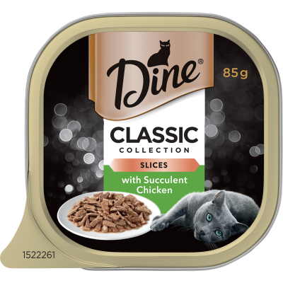 Dine Classic Collection Slices With Succulent Chicken Wet Cat Food 85g