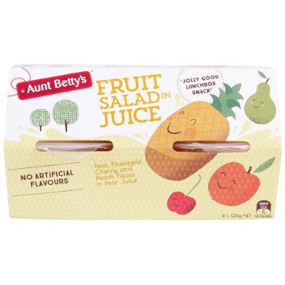 Aunt Betty's Fruit Salad In Pear Juice 4pk