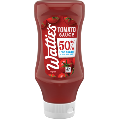 Wattie's 50% Less Sugar Tomato Sauce 540g