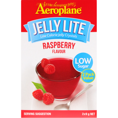 Aeroplane Jelly Lite Raspberry Flavour Low Calorie Jelly Crystals 2 x 9g