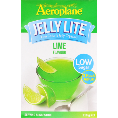 Aeroplane Jelly Lite Lime Flavour Low Calorie Crystals 2 x 9g