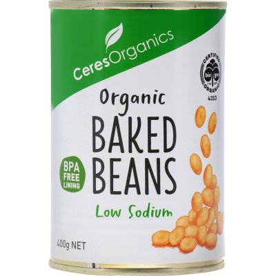 Ceres Organics Low Sodium Baked Beans 400g