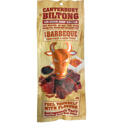 Canterbury Biltong Smokey Barbeque Air-Dried Beef Snacks 100g