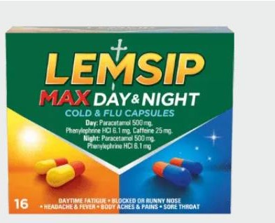Lemsip Max Day & Night Cold & Flu Capsules 16 capsules
