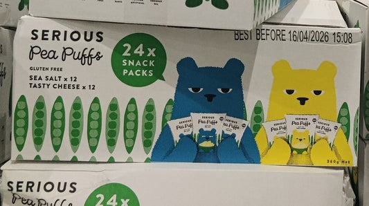 SERIOUS PEA PUFFS SEA SALT & TASTY CHEESE 24 X 15G