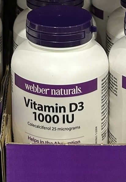 WEBBER NATURALS VITAMIN D3 1000IU 250 CAPSULES