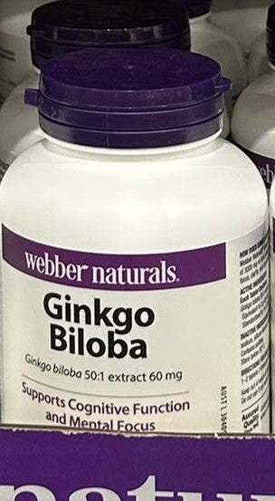 WEBBER NATURALS GINKGO BILOBA 250 TABLETS