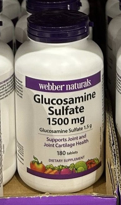 Webber Naturals Glucosamine Sulfate 1500 mg 180 Tablets