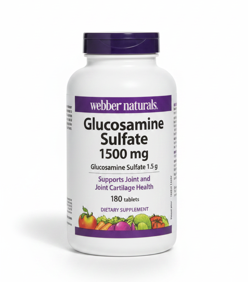 Webber Naturals Glucosamine Sulfate 1500 mg 180 Tablets