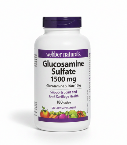 Webber Naturals Glucosamine Sulfate 1500 mg 180 Tablets