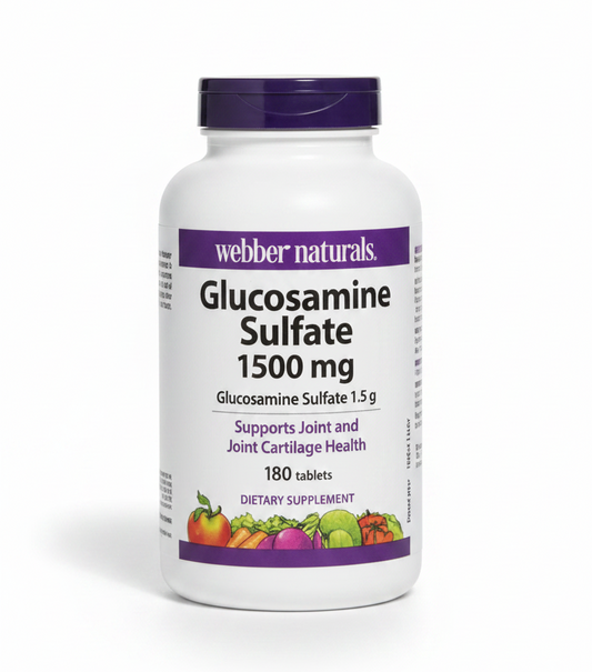 Webber Naturals Glucosamine Sulfate 1500 mg 180 Tablets
