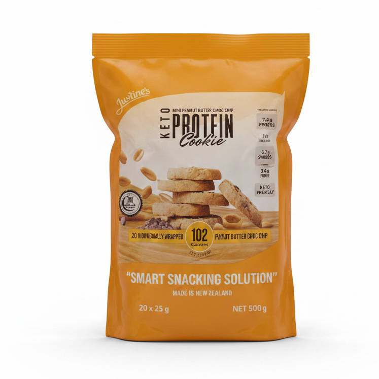 JUSTINE'S PEANUT BUTTER PROTEIN COOKIES 500G