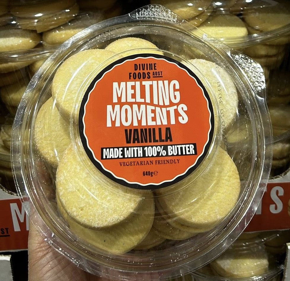 DIVINE FOODS MELTING MOMENTS VANILLA 640G