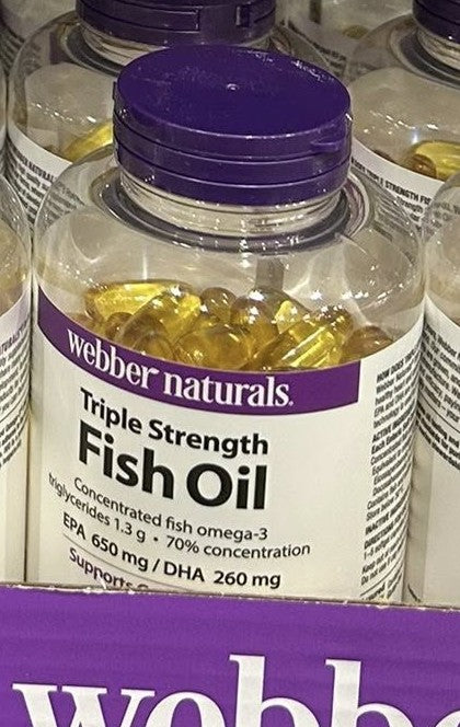 WEBBER NATURALS TRIPLE STRENGTH FISH OIL 120 CAPSULES
