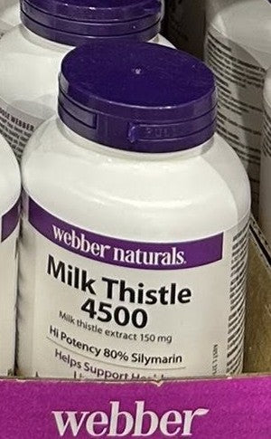 WEBBER NATURALS MILK THISTLE 4500 (150MG) 240 CAPSULES
