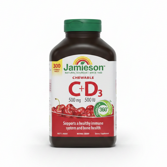 JAMIESON CHEWABLE VITAMIN C + D 300 COUNT