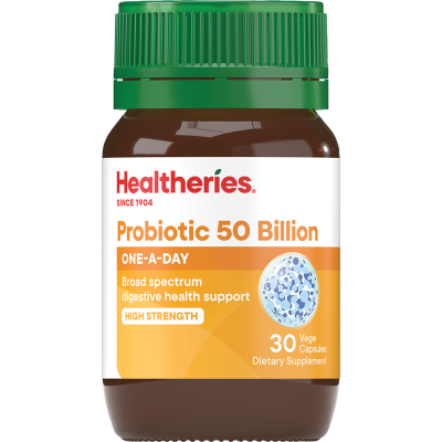 Healtheries Probiotic 50 Billion High Strength One A Day Vege Capsules 30pk