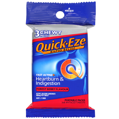 Quick-Eze Forest Berry Chewable Antacid Tablets 3pk