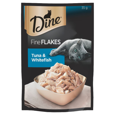 Dine Fine Flakes Tuna & Whitefish Wet Cat Food 35g