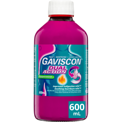 Gaviscon Dual Action Peppermint Heartburn & Indigestion Relief Liquid 600ml