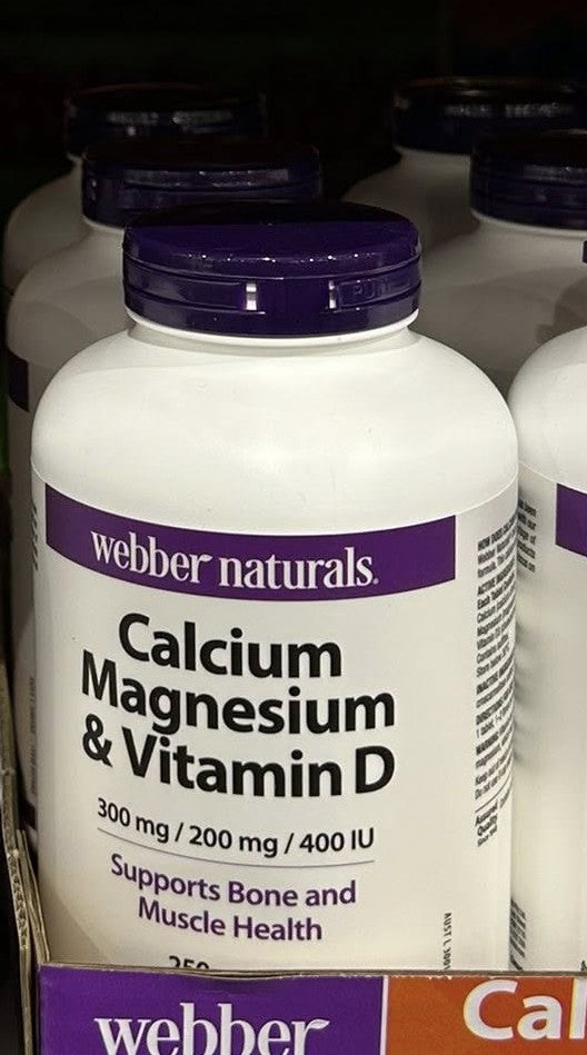 WEBBER NATURALS CALCIUM, MAGNESIUM & VIT D 250 TABLETS