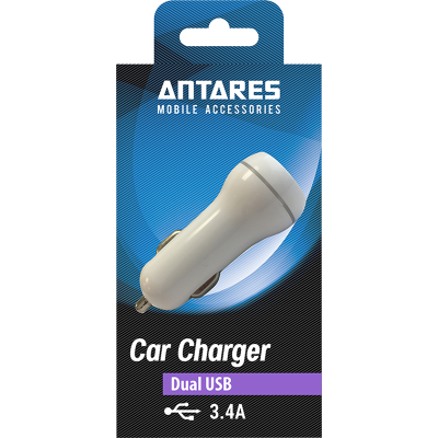 Antares Dual USB 3.4A Car Charger 1pk