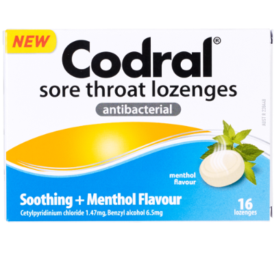 Codral Menthol Soothing Sore Throat Lozenges 16pk