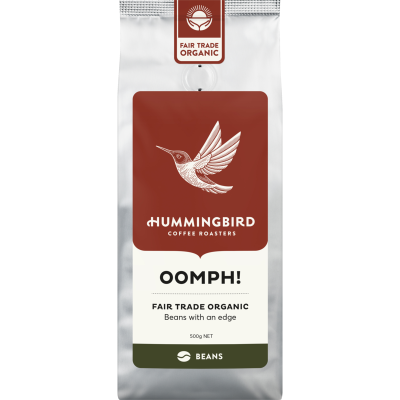 Hummingbird Oomph! Fair Trade Organic Fresh Whole Beans Coffee 500g