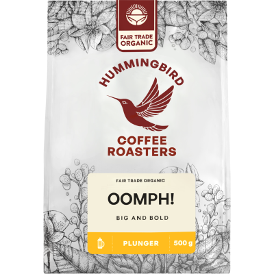 Hummingbird Oomph! Organic Fair Trade Plunger Coffee 500g