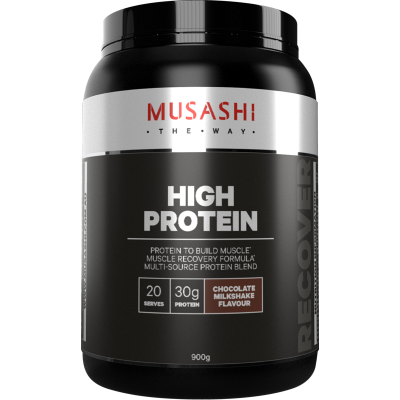 Musashi High Protein Chocolate Milkshake Flavour Muscle Recovery Powder 900g