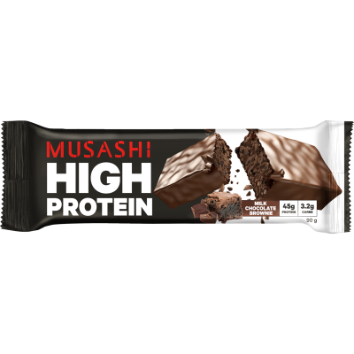 Musashi Milk Chocolate Brownie Flavour High Protein Bar 90g