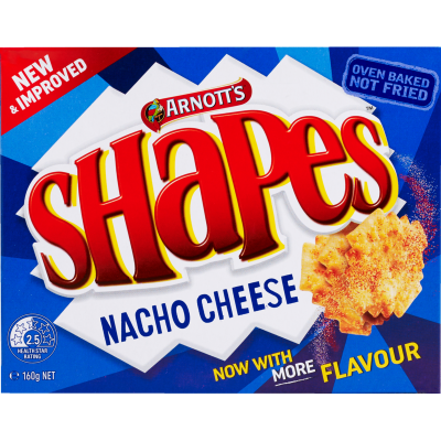 Arnott's Shapes Nacho Cheese Crackers 160g