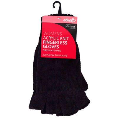 Stretto Womans Thinsulate Fingerless Gloves 1pk