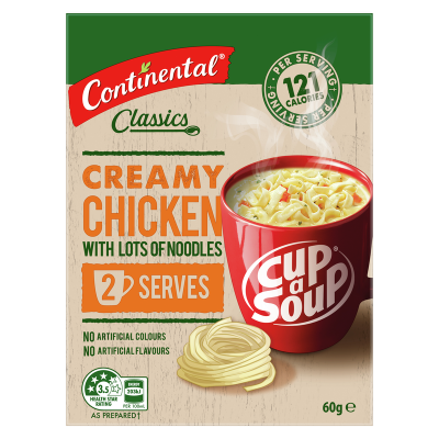 Continental Creamy Chicken With Lots Of Noodles Cup a Soup 2pk