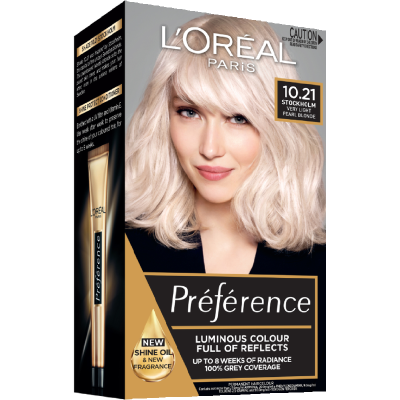 L'Oreal Paris Preference 10.21 Stockholm Very Light Pearl Blonde Hair Colour 1pk