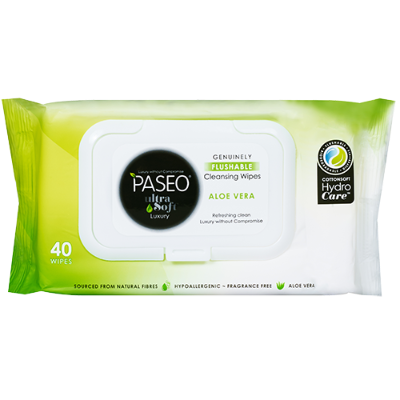 Paseo Ultra Soft Aloe Vera Cleansing Wipes 40pk