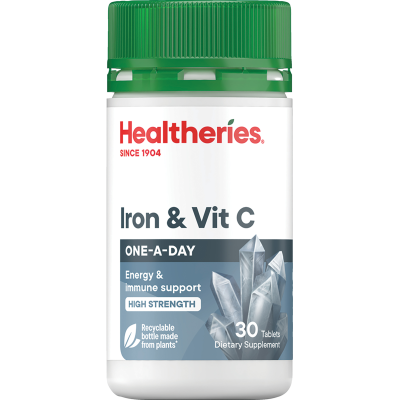 Healtheries Iron & Vit C One A Day Tablets 30pk