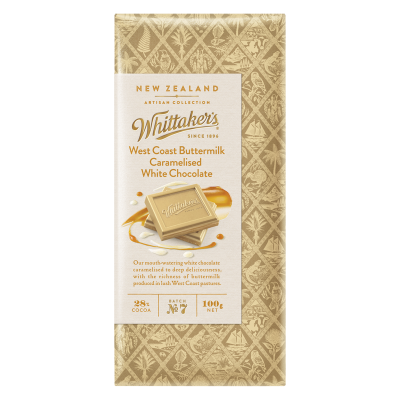 Whittaker's West Coast Buttermilk Caramelised White Chocolate Block 100g