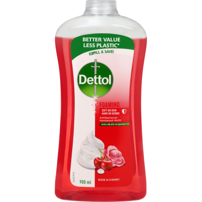 Dettol Foaming Rose & Cherry In Blossom Hand Wash Refill 900ml