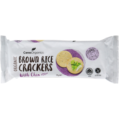 Ceres Organics Organic Chia Brown Rice Crackers 115g