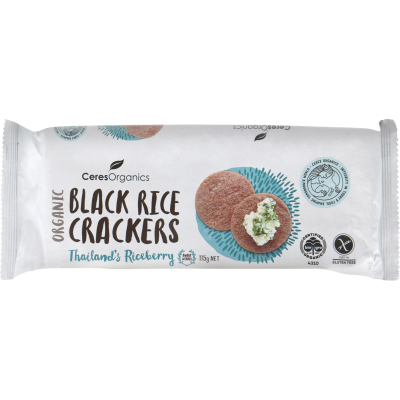 Ceres Organics Organic Thailand's Riceberry Black Rice Crackers 115g