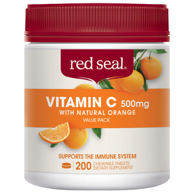 Red Seal Vitamin C 500mg Orange Tablets 200pk