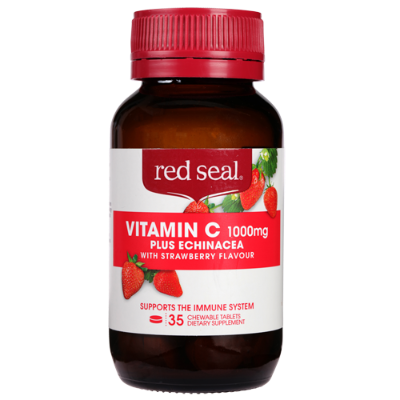 Red Seal Vitamin C 1000mg Plus Echinacea Strawberry Tablets 35pk