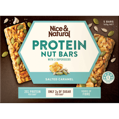 Nice & Natural Salted Caramel Protein Nut Bars 5 x 33g
