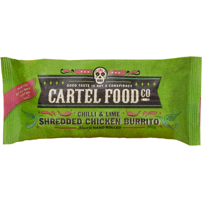 Cartel Food Co Chilli & Lime Shredded Chicken Burrito 200g