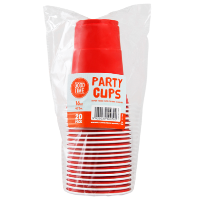 Surv Party Cups Red 20pk