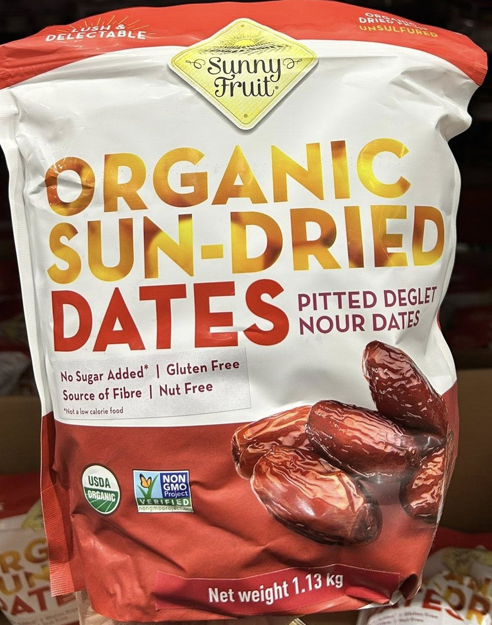 SUNNY FRUIT ORGANIC PITTED DATES 1.13KG