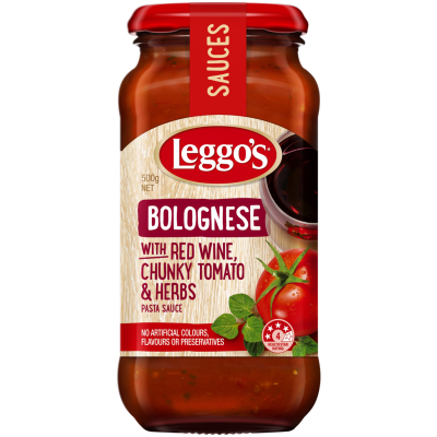 Leggo's Red Wine Chunky Tomato & Herbs Bolognese Sauce 500g