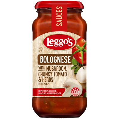 Leggo's Mushroom Chunky Tomato & Herbs Bolognese Sauce 500g