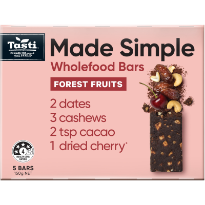 Tasti Made Simple Forest Berries Wholefood Bars 5 x 30g